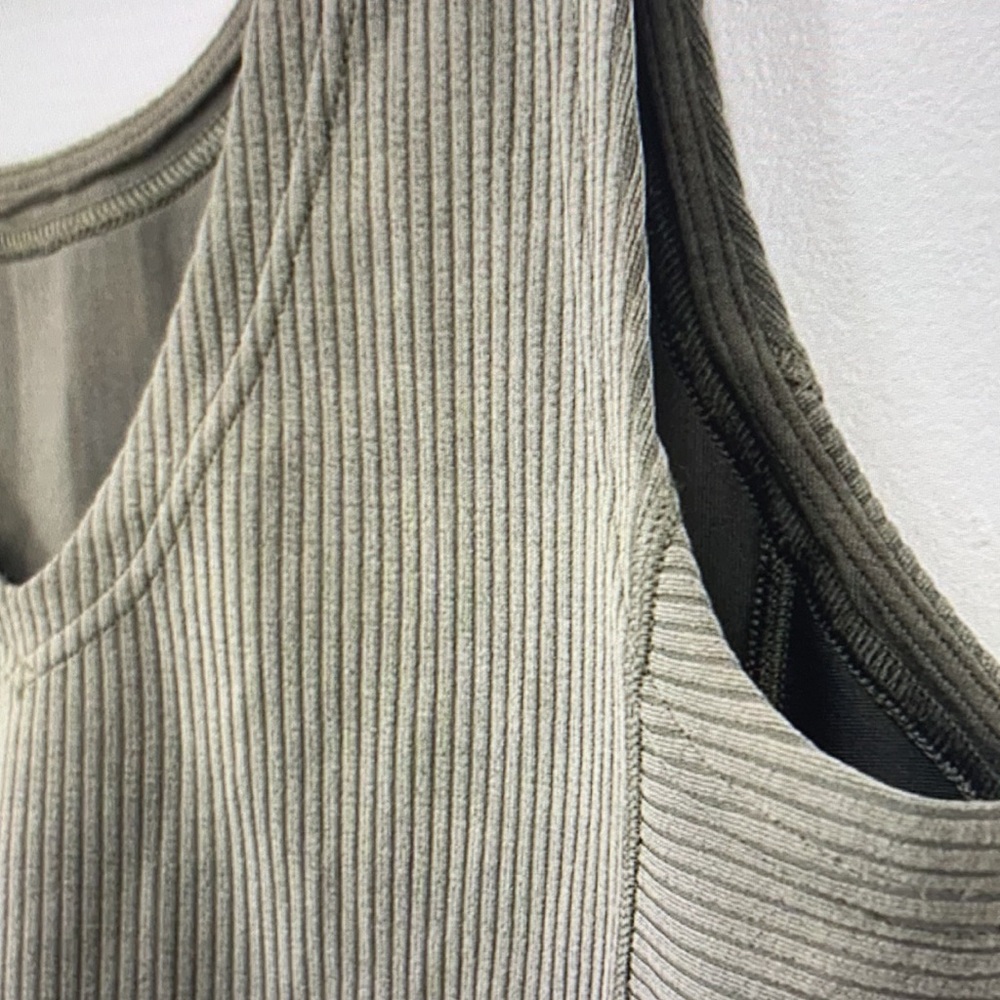 Olive Ribbed Tank Top - Picture 4 of 4